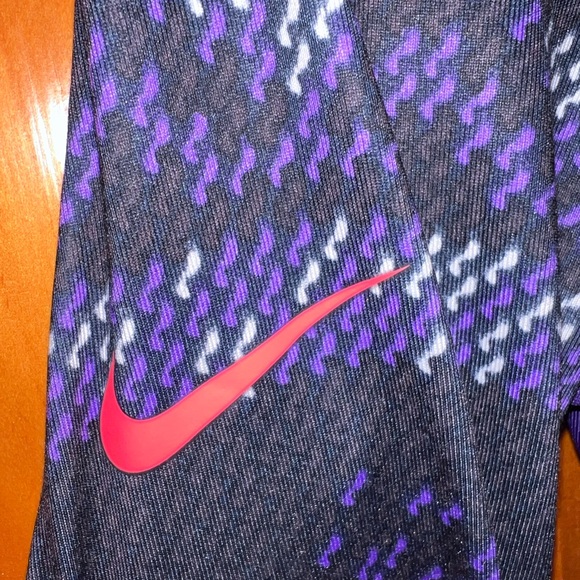 Nike Women's Purple and Black Long Sleeve Tee - Picture 4 of 5